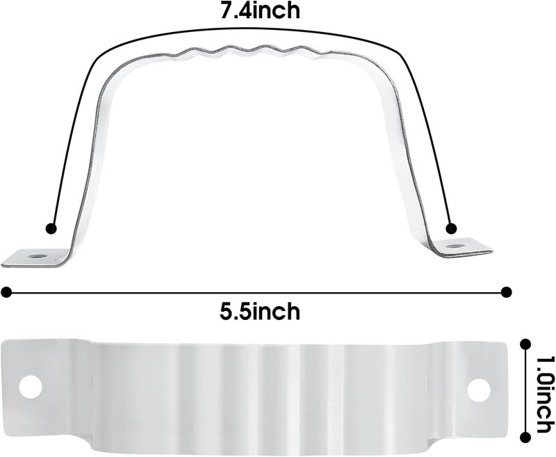 VYH Gutter Straps 2x3，Downspout Bracket ，Downspout Strap，（4 Pack, White） - Image 2